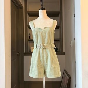 NWT INTERMIX Green Stefania Belted Romper Size 6